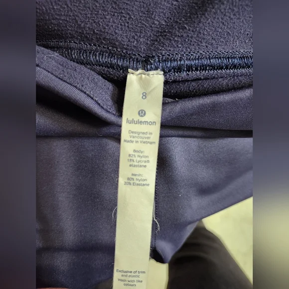 Lululemon Fast as Fleece Tight 28” Size 8 Midnight Navy Legging Active Run Lined - Picture 13 of 16